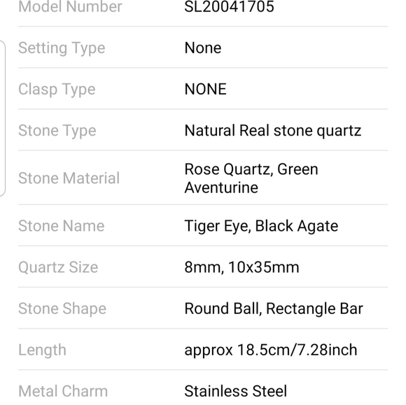 Natural Stone Strand Bracelet 8mm - Picture 4 of 4